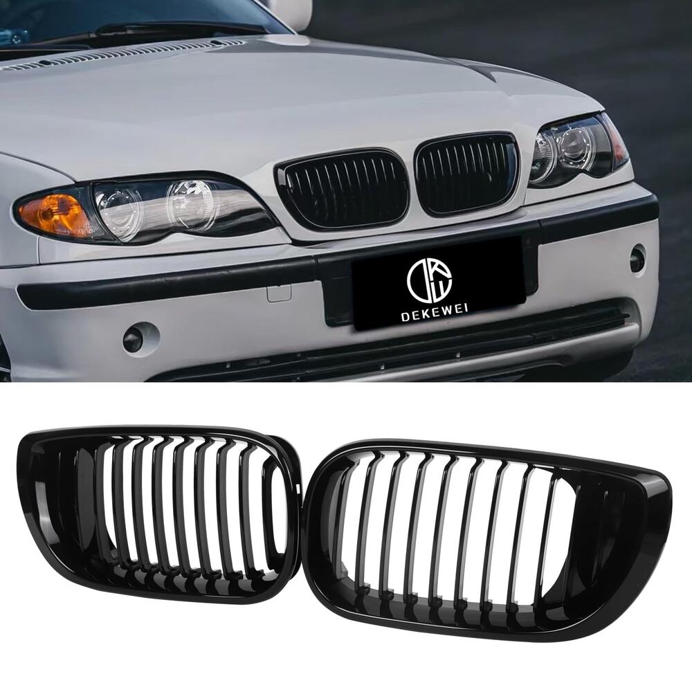 1 pc DEKEWEI E46 Grille, Front Kidney Grill Compatible With BMW 3 Series (1PC)